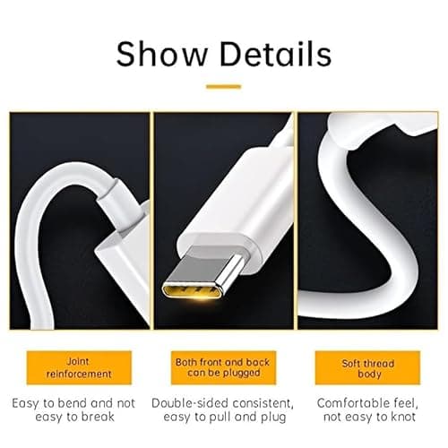 100W Charger for Real-me 11 Pro+ Original QC Adapter Type C 3.0A High Speed Fast Turbo Charge QC 3.0 Smart SinglePort with 1m Type-C Charging & Sync Cable (White, 100W,MH-1) 2