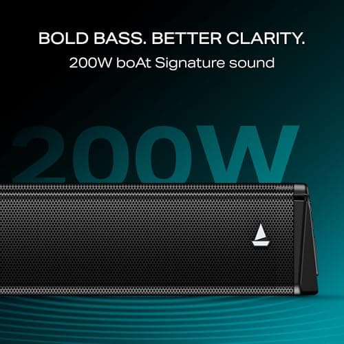 Boat Aavante 2.1 2000D, Dolby Audio, 200W Signature Sound, 2.1CH Wired Subwoofer,Multiple Ports & EQ Modes, Bluetooth Sound bar, Home Theatre Soundbar Speaker (Premium Black) 3