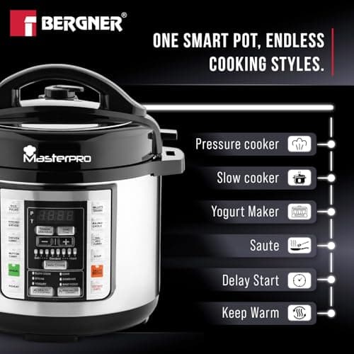Bergner MasterPro 3L Electric Pressure Cooker | 3L Non-Stick Multicook Pot | 18 Preset Menu | Delay Timer | Use as Pressure Cooker, Slow Cooker, Yogurt Maker (2 Years Warranty) 4
