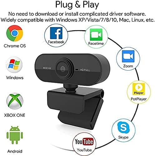 TECHDASH 1080P Full HD Webcam with Microphone - Plug & Play, Noise Reduction, Rotatable for Video Conferencing, Online Teaching, Gaming Web Camera Compatible with PC, Laptop, Desktop 4