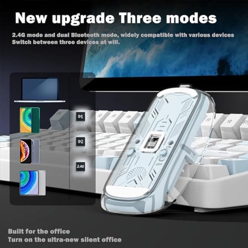 Arctic Fox Pureview Transparent Wireless and Bluetooth Rechargeable Mouse, USB Receiver,LED Battery Magic Silm for Office/PC/Mac/Laptop/Apple/ipad(Space Gray) 4