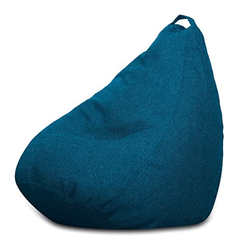 Style Homez ORGANIX Collection, Classic Bean Bag XL Size Berry Blue Color in Organic Jute Fabric, Cover Only