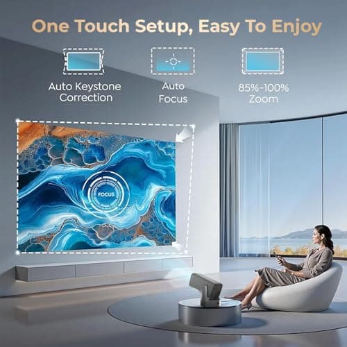WZATCO Yuva Go Max, Android 13, Fully Automatic, Smart Home Projector 4k Ultra HD, Native 1080P, Live TV, HDMI ARC, WiFi 6 & BT, Screen Mirroring, 11000 Lumens, Portable Room Cinema, Grey 5