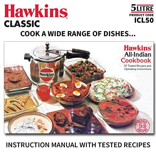 Hawkins Aluminium 5 Litre Classic Pressure Cooker, Induction Inner Lid Cooker, Pan Cooker, Best Cooker, Silver (Icl50) 5