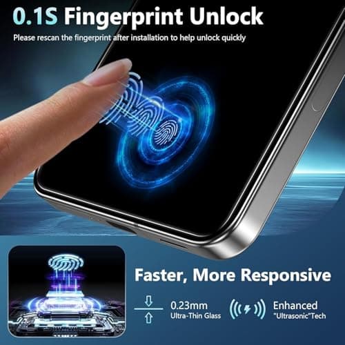 JGD PRODUCTS 100% Fingerprint Unlock Support Privacy Tempered Glass for Samsung Galaxy S22, S23 5G Anti-Spy, Anti-Glare Screen Protector, Full Coverage, 9H Hardness With Installation Kit 3