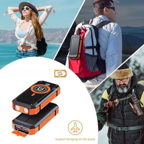 LRSA Solar Power Bank 40000mAh, 25W Wireless Quick Charge, 3 Ports, Solar Powered, for Smartphones 3