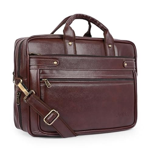 ADISA Laptop Messenger Office Bag Briefcase for Work for Men (LB6051-BRO)