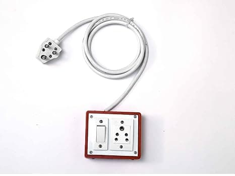 "Dual Electrical Switch Socket Panel with Durable Frame | 1 Switch + 1 Socket with Cable | Heavy Duty Power Strip with 3-Pin Plug for Home, Office & Appliances"