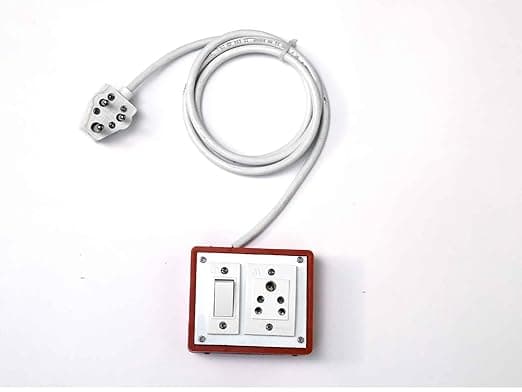 "Dual Electrical Switch Socket Panel with Durable Frame | 1 Switch + 1 Socket with Cable | Heavy Duty Power Strip with 3-Pin Plug for Home, Office & Appliances"