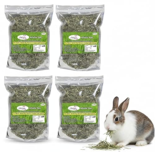 Petzee Alfalfa Hay, Food for Rabbits, Guinea Pig, Hamsters and Other Small Animals (400 GMS)- Pack of 4