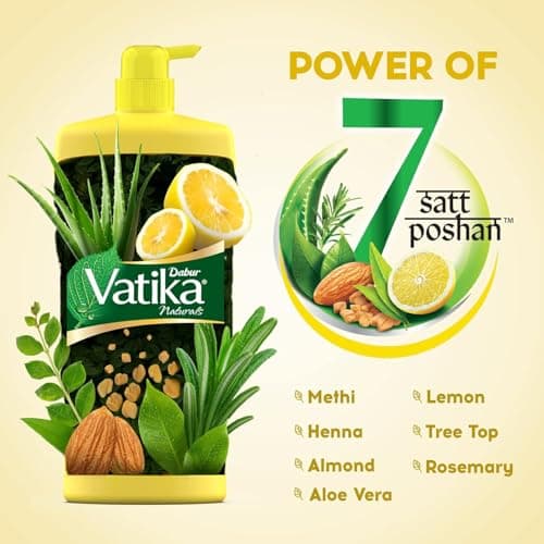Dabur Vatika Lemon Anti-Dandruff Shampoo - 1 L | Reduces Dandruff from 1st Wash | Moisturises Scalp | Provides Gentle Cleansing, Conditioning & Nourishment to Hair 3