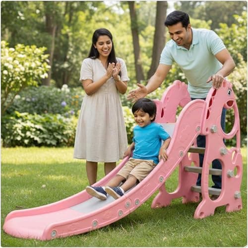 Toyzone B-Rex Dinosaur Slide for Kids | Baby Play Slide | Indoor & Outdoor Kids Slider | Easy Assembly | Safe Rounded Design | BIS Certified | Made in India | Kids Slide for 2-10 Years, Upto 70 kgs
