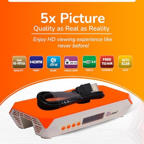 LRIPL LR29DT MPEG-4 Full HD Set Top Box with WiFi, Free to Air- Without Recharge Orange 4