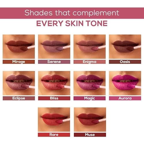 RENEE Stay Forever Matte Liquid Lipstick Combo | Transfer & Smudge-Proof | Long Lasting | Infused with Vitamin E & Jojoba Oil | Perfect for Gifting, Wedding & Special Occasions | Travel Pack of 10 5