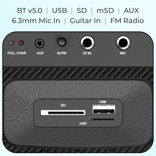 Zebronics Trolley DJ Speaker, 200W, Upto 9 Hours Playback, Dual 25.4cm Full-Range Drivers, Karaoke, TWS, BT v5.0, USB, SD, mSD, AUX, RGB, Dual Wireless UHF Mic, 6 Band EQ Control (Party Fyre 102) 5