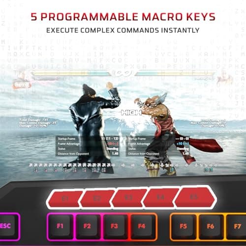 EvoFox Deathray v2 Pro Gaming Keyboard | Programmable Macro & Special Function Keys | 6 Zone RGB Backlighting | 19 Anti Ghosting Keys | Ergonomic Full Size Layout, Membrane Keys | Wired - Black 3