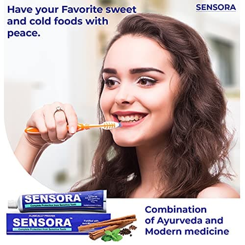 SENSORA Sensitivity Relief Toothpaste with Rapid Relief Formula | Herbal Ingredients | Ideal for Sensitive Teeth |Pack of 3 5