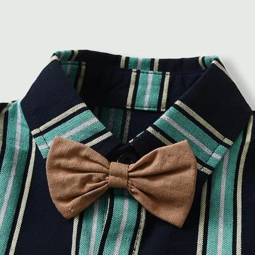 Hopscotch Boys Full Sleeves Black 2-Pc Striped Textured Formal Set for Age (3-6 Months) 3