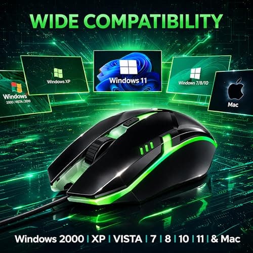 Ant Globe 12 Wired Optical Gaming Mouse - 2400 DPI High-Precision Sensor, Multicolour RGB Backlight, 4 Responsive Buttons, Ergonomic Lightweight Design for PC, Mac, Laptop & Desktop (Black) 2