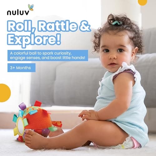 Nuluv Learning & Activity Play Ball - Soft Plush Infant & Preschool Toy, Multicolour Baby Ball with Rattle Sound 4