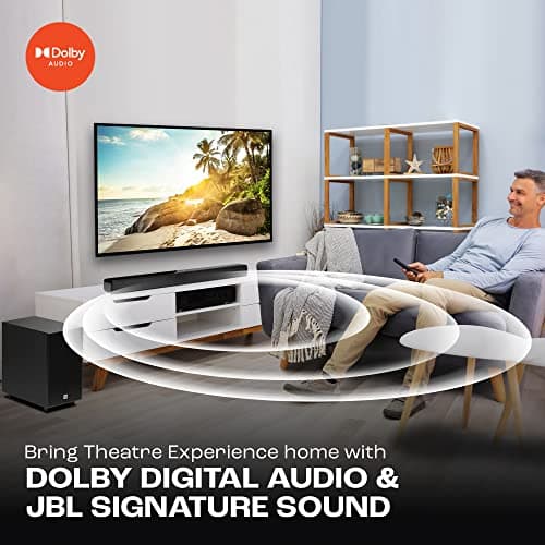 JBL Cinema SB271, Dolby Digital Soundbar with Wireless Subwoofer for Extra Deep Bass, 2.1 Channel Home Theatre with Remote, HDMI ARC, Bluetooth & Optical Connectivity (220W) 4