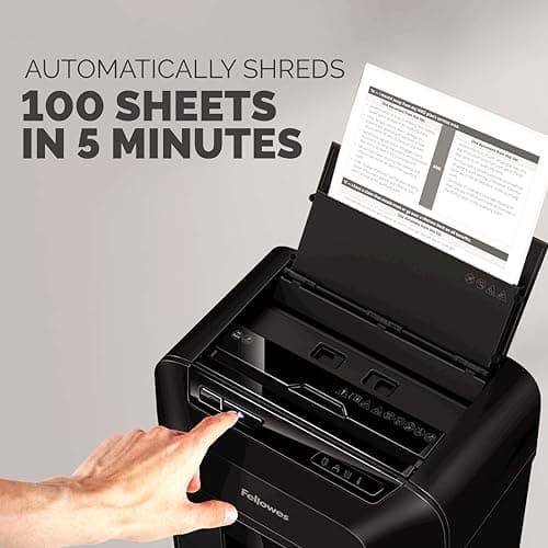 Fellowes AutoMax 100MA 100-Sheet Micro-Cut Autofeed 2-in-1 Paper Shredder for Office/Small Office 5
