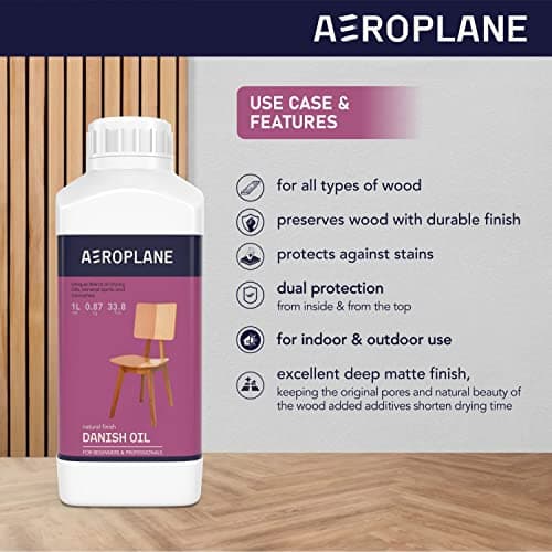 AEROPLANE - Danish Oil - Unique Linseed Oil Blend for Wood Finishing & Restoration - Natural Finish | 100 ML 3