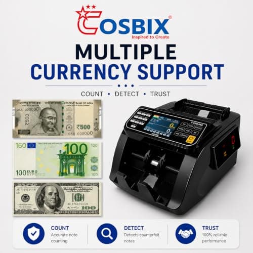C-9300PRO Mixed Denomination Money Counter | Accurate Value Counting & Multi-Currency Detection | UV/MG/MT/IR/CDS Anti-Counterfeit Technology | Commercial Grade for Banks/Businesses & Personal Use 5