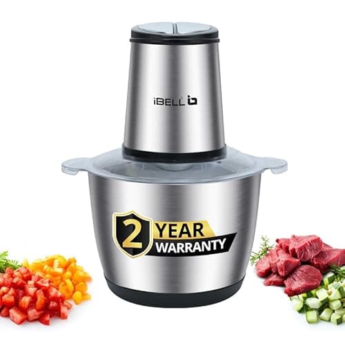 IBELL MT300SM Electric Chopper, 2-Yr Warranty, 3 Litre Stainless Steel Bowl, 800W, Multi Purpose for Cutting Slicing Meat, Vegetables, Nuts & Fruits (Silver)