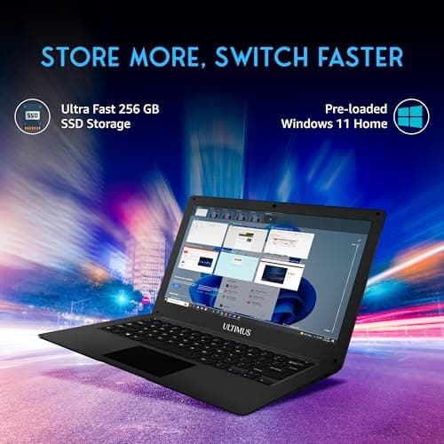 FUTOPIA ULTIMUS PRO Intel Celeron Dual Core 2.8 GHz| 8GB RAM | 256GB SSD (Expandable upto 512GB) | 14.1" IPS | 178° Wide Viewing Angle | Intel HD Graphics | Windows 11 Home | Lightweight 1.2Kg | Black 3