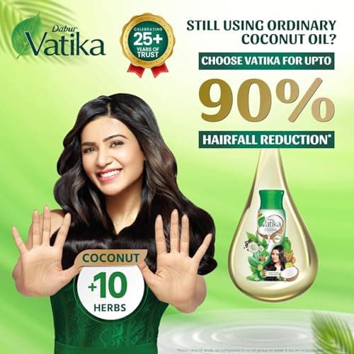 Dabur Vatika Enriched Coconut Hair Oil - 405 ml | For Strong, Thick & Shiny Hair | Good for Scalp Health | Enriched with 10 Herbs 3