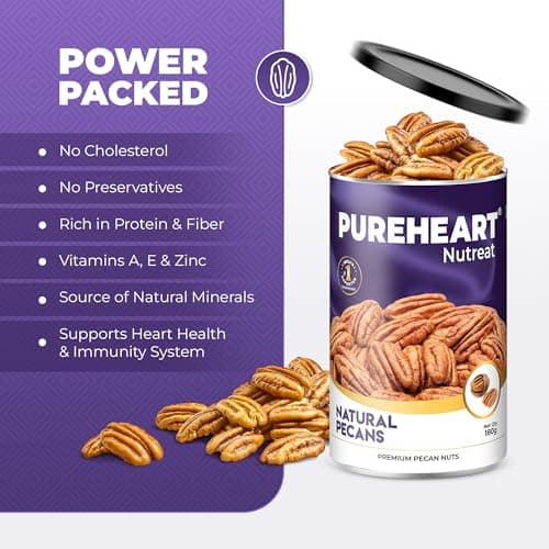 Pureheart Premium Pecan Nuts 180g | Premium Natural Pecans | Healthy Dry Fruits Snack | Rich in Protein, Fibre & Antioxidants | Ideal for Snacking & Baking 4