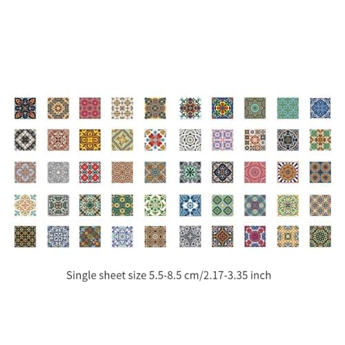 The Style Sutra 4x50 Pieces Tile Stickers PVC Ornament Luggage Decals for Laptop Suitcase Wall|Crafts | Scrapbooking & Paper Crafts | Scrapbooking 5