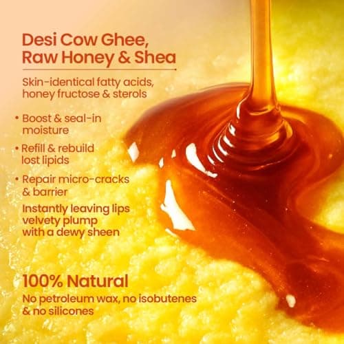 Nat Habit Orange Marigold Lip Balm Fresh Infused Lip Butter With Desi Ghee & Raw Honey For Lip Pigmentation, Lightening, Lip Repair, Dark And Chapped Lips (8gm) 2