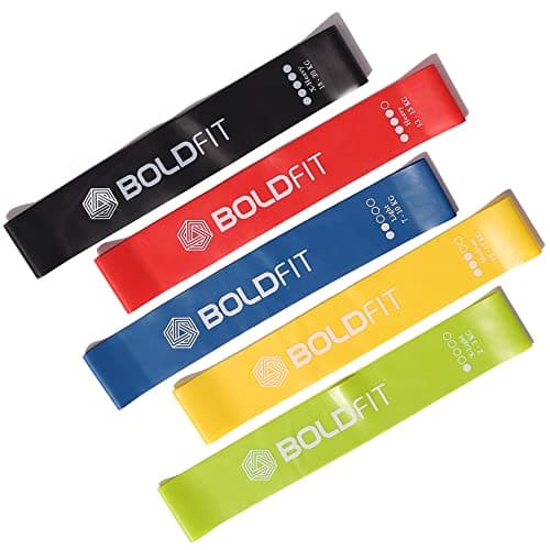 Boldfit Resistance Bands Mini Loop Set (Pack of 5) Hip Band / Toning Exercise Band for Gym Booty Belt / Latex Band / Thera Band / Theraband for Fitness, Multicolor, (RMiniloop1)