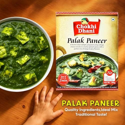 Chokhi Dhani Palak Paneer Ready to Eat 300g | Pure Veg Spinach & Paneer Curry | Heat & Serve Indian Meal | No Added Preservatives 3