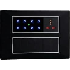 Smart WiFi Touch Switch Board 12 Modular Premium with 8 Switch & 1 Fan Control & 2 Socket | Compatible with Alexa & Google Assistant | App, Remote & Voice Control | No Hub Required