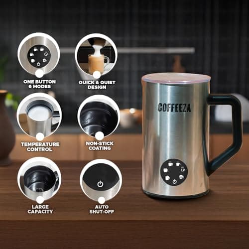 COFFEEZA Finero Mini Espresso Machine & Frothimo Pro Milk Frother Combo – Portable Coffee Maker with 6-in-1 Frother for Hot & Cold Foam, Perfect for Travel, Home, Camping, and Office Use 4
