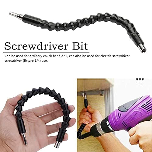 KHADIJA 300mm Flexible Shaft Bit Magnetic Screwdriver Extension Drill Bit Holder Connect Link for Electronic Drill 1/4 (Multicolour) 3