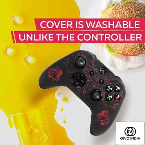 OIVO INDIA Black Dragon Design Controller Silicone Cover Case Xbox Controller Skin Anti Slip Protective Case Sleeve Compatible for Xbox X/S Controller Remote 3