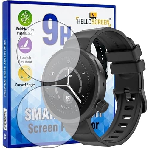 HELLOSCREEN Screen Protector for Noise Alt Watch 1 1.32 Inch Smartwatch (Pack of 2) – Flexible TPU Film, 9H Scratch Resistant, Self Healing, Anti Fingerprint, Bubble Free – Not Tempered Glass