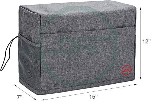 DOUBLE R BAGS Sewing Machine Cover with 2 Storage Pockets | Protective Silai Machine Dust Cover for Home & Tailoring – Durable Fabric, 38x17x30 cm, 1 Compartment, Grey (Pack of 1) 3