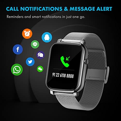 Giordano Grey Unisex Smart Watch. You get Access to a 1.3" Display, Heart Rate | Oxygen Saturation and Sleep Monitoring, Multiple Modes | IP68 Water Resistance with Two Straps 3