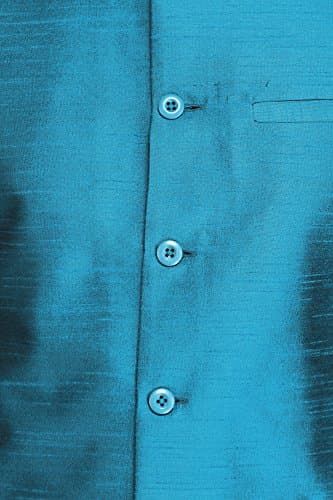 Exotic India Men's Art Silk Waist Coat (SPE97_Swedish Blue_42) 5