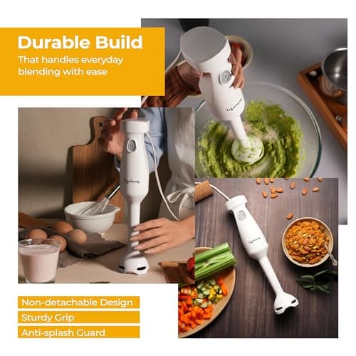 Lifelong 300W Electric Hand Blender for Kitchen | Single Speed Control | Detachable Stainless Steel Blades | Silent Operation | Easy Click Fit Locking | Multipurpose Blender for Smoothies & Juices 4