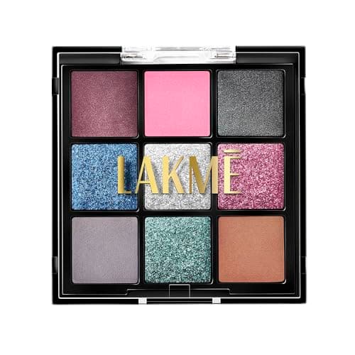 LAKME 9 in 1 Eyeshadow Palette, Shimmer & Smoke, 11.7g, for Glamorous Eye Makeup, with Blendable & Buildable Formula, Matte Shimmer and Metallic Finish, for Women