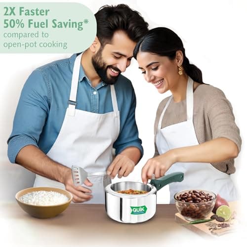 Hawkins Quik 1.5 Litre Stainless Steel Pressure Cooker | Straight Body | Induction & Gas Compatible | Ideal for 1–2 persons | ISI Certified | Guaranteed for 5 year | Silver (QSP15) 2