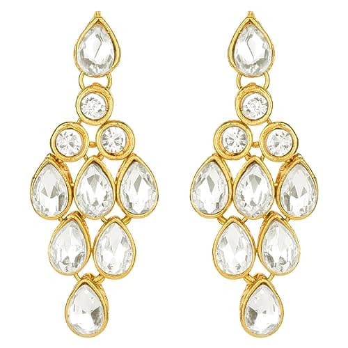 Peora Gold Plated Kundan Choker Necklace with Earring Maang Tikka Traditional Jewellery Set for Women 5