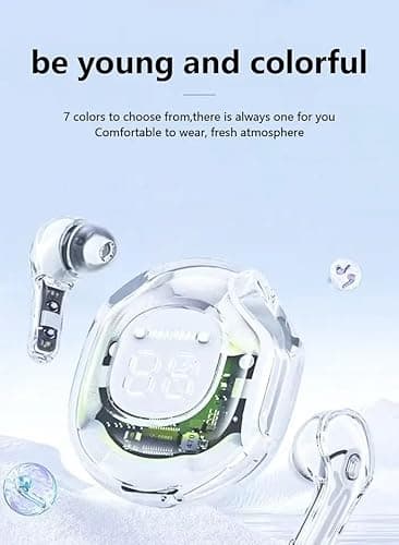 Printme F-11 TWS Wireless Earbuds, ipx7 Waterproof Sports Earphones, Wireless 5.3, ENC Earbud Earphone with LED Display, with Lanyard (White) 3