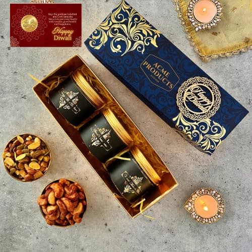 Acme Treat Royal Treat Diwalii Gift Hamper | Almonds, Cashew & Raisin | Festival Gift Hamper | Birthday, Anniversary | Diwali Gift Box | Diwali | Roasted Dry Fruits and Snacks